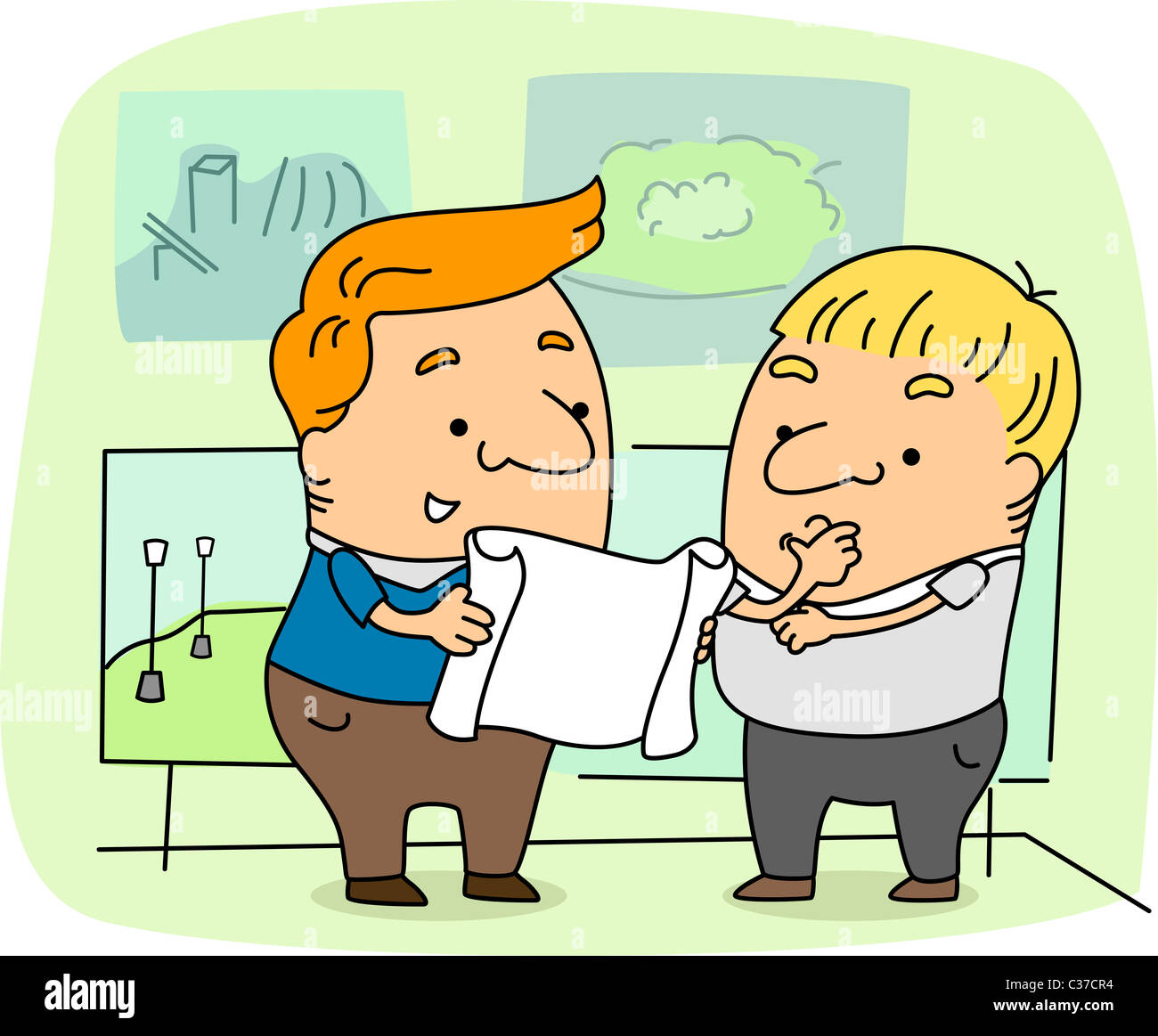 Illustration of a Landscape Architect at Work Stock Photo Alamy