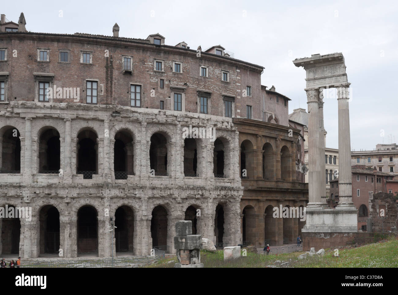 Teatro Marcello on a cloudy day in spring. Stock Photo