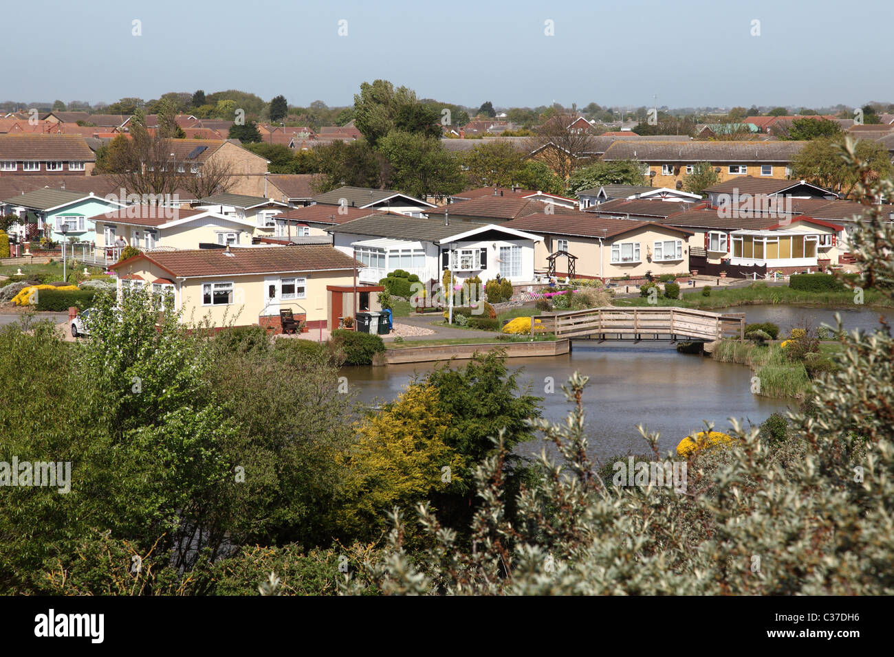 A mobile home park in the U.K. Stock Photo