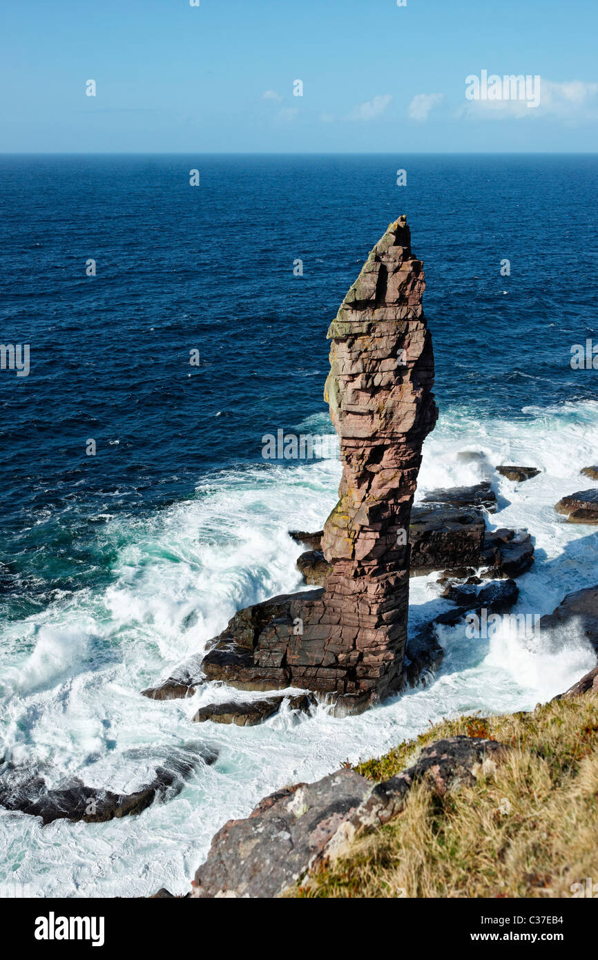 The Old Man of Stoer sea-stack, Stoer Peninsula, Assynt, Sutherland, Highland, Scotland, UK. Stock Photo