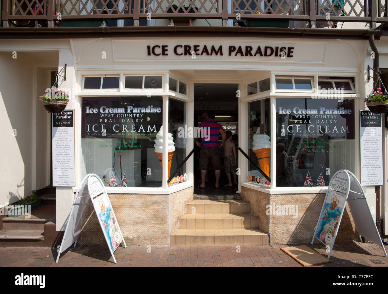 Ice cream Paradise shop Sidmouth Devon Stock Photo Alamy
