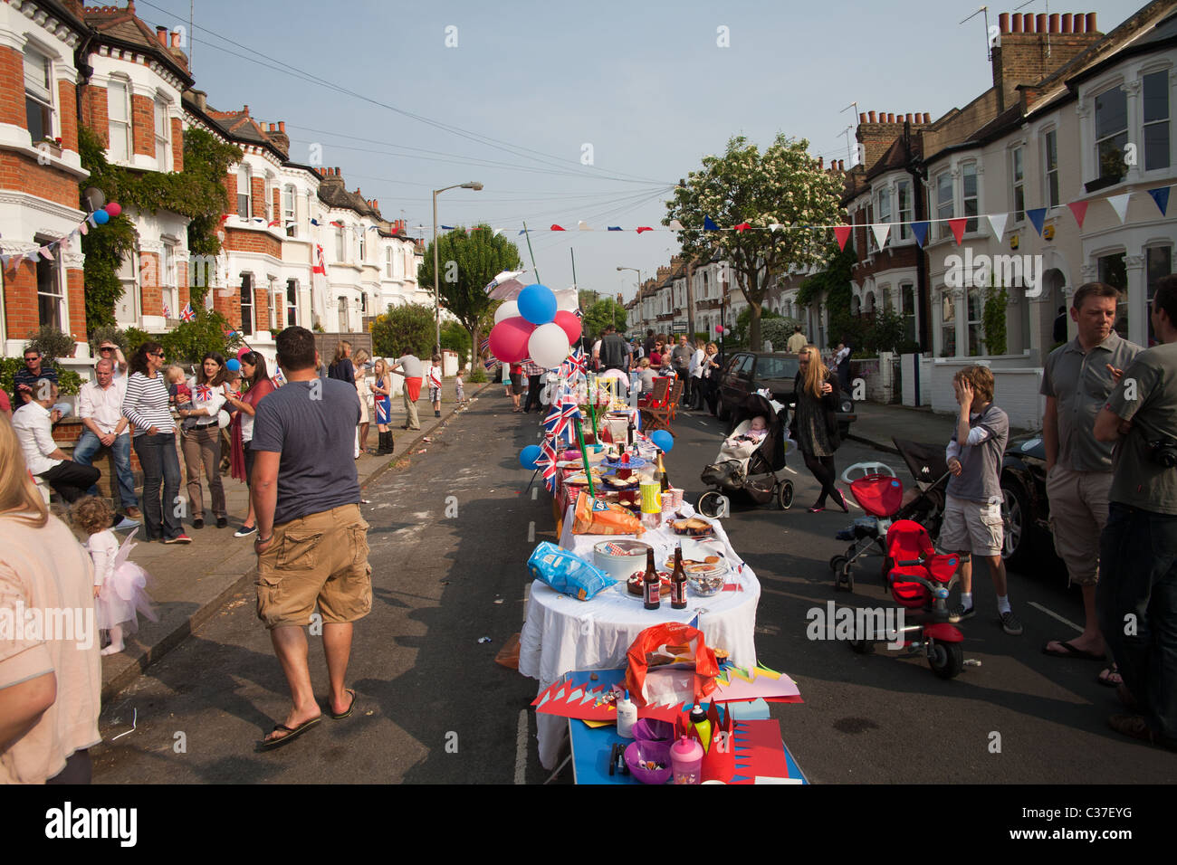 Wedding of Prince William and Kate Middleton Street Party Wandsworth