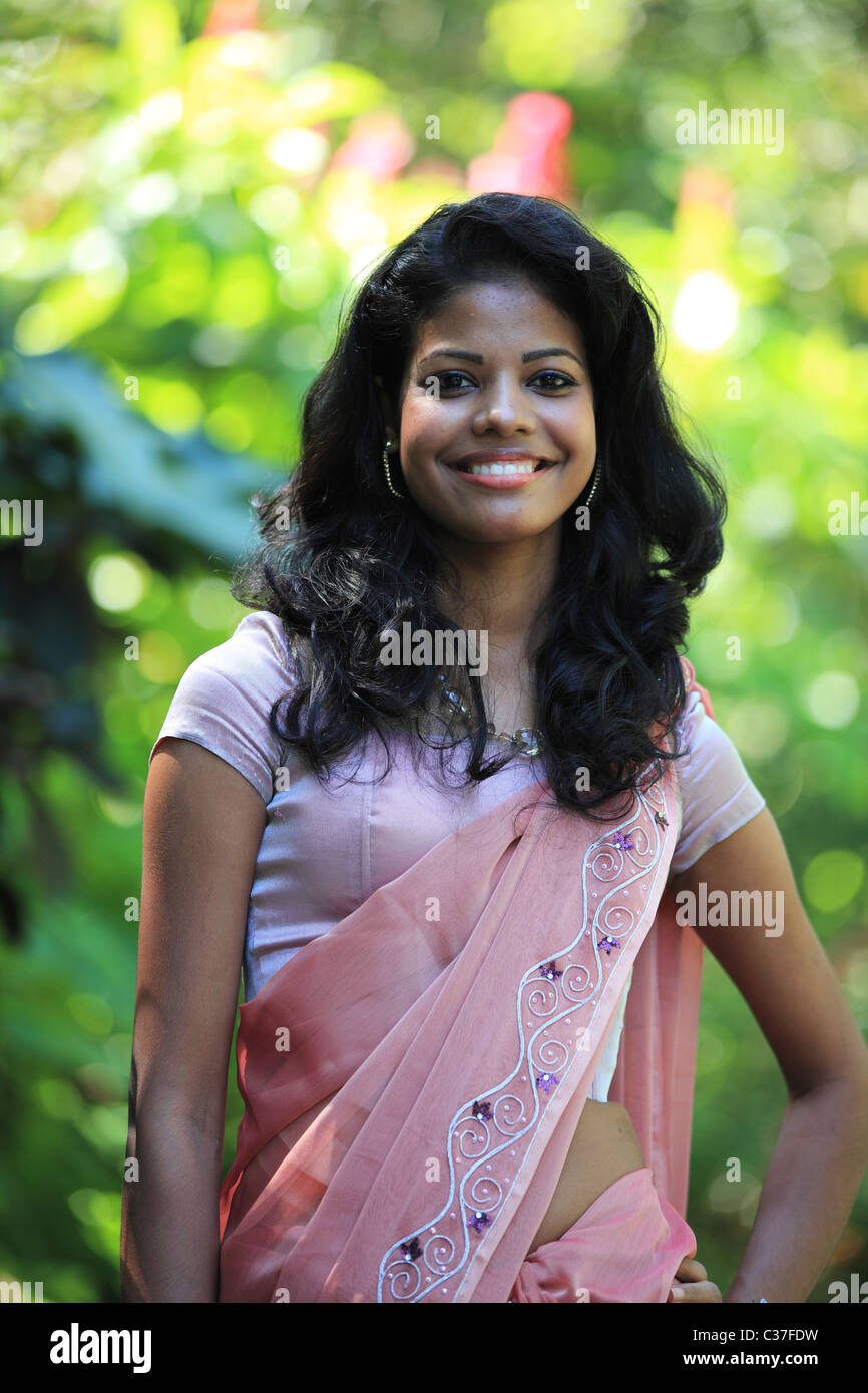 sri lanka ladies dress traditional hi-res stock photography and images dark midi dress