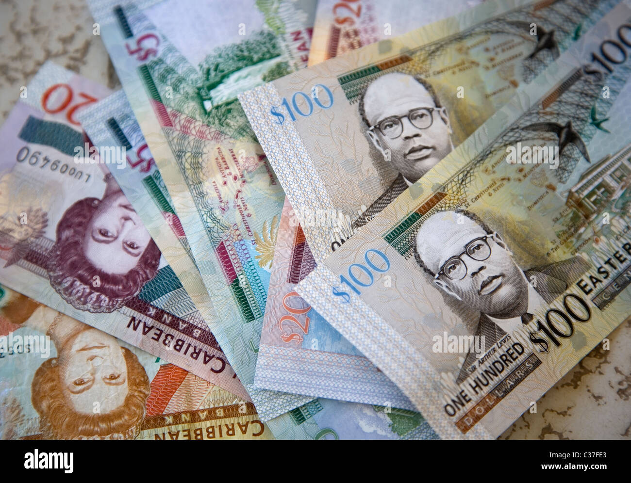 Eastern Caribbean Dollars - Antigua Stock Photo