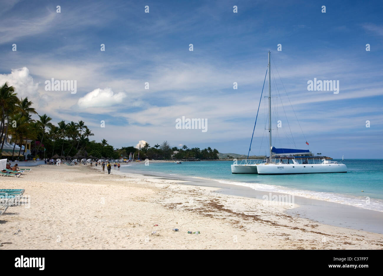 Dickenson Bay in Antigua in West Indies Stock Photo