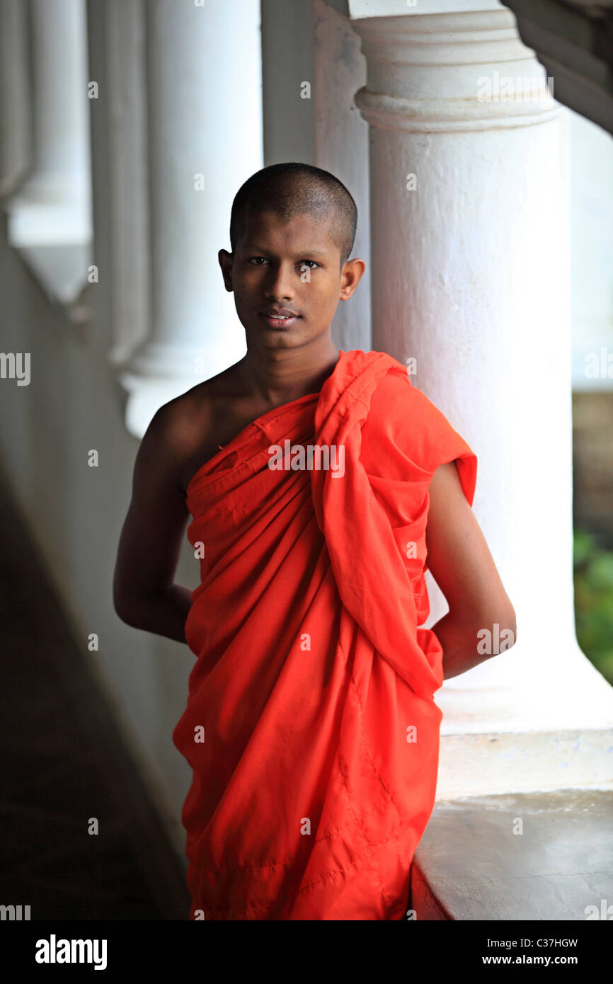 Monks at the Dambulla temple in Sri Lanka Asia Stock Photo