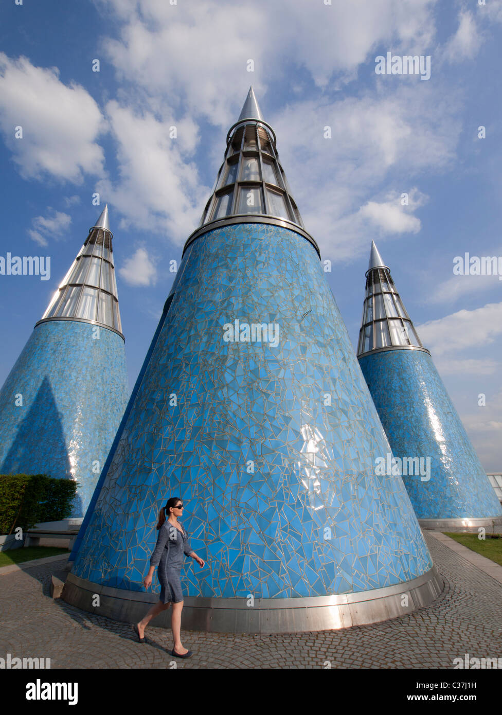 Roof structures on Art And Exhibition Hall Of The Federal Republic Of Germany on Museum Mile in Bonn Germany Stock Photo