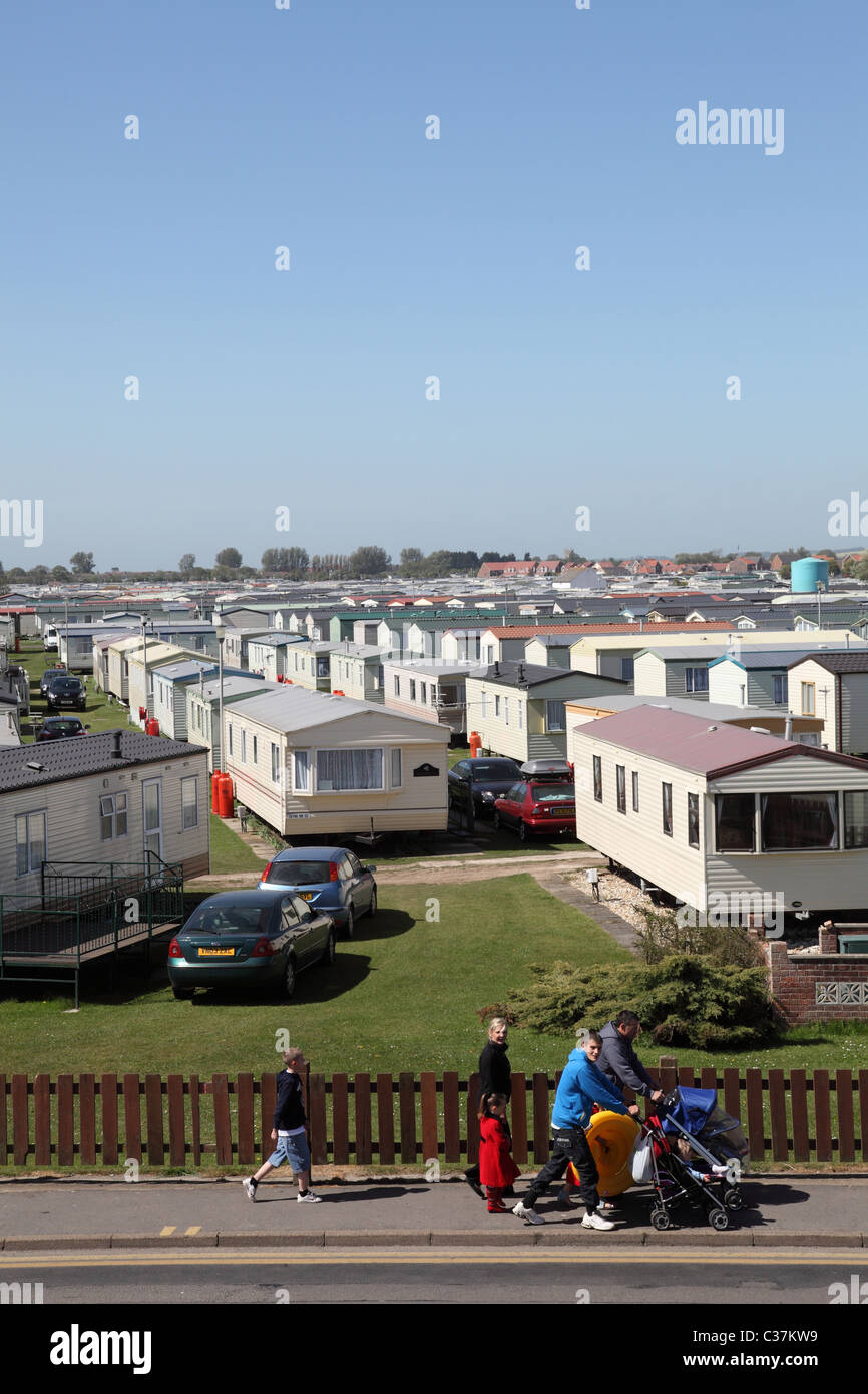A caravan park at a Lincolnshire holiday resort. Stock Photo