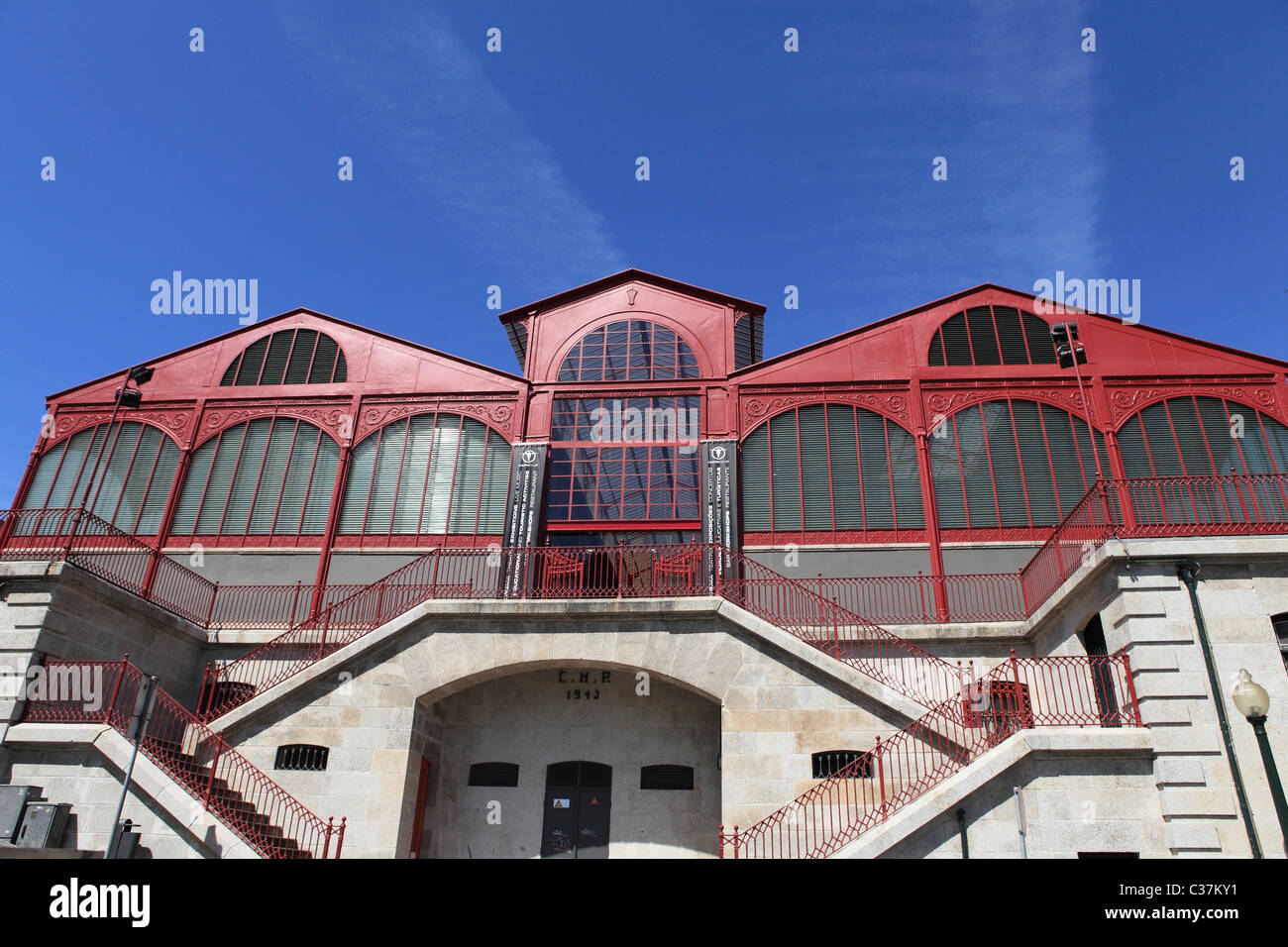 Ferreira borges market facade in porto portugal europe hi-res stock