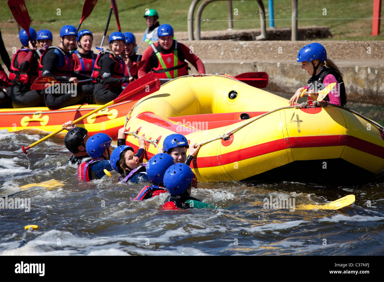 White water rafting at the national water sports centre hires stock