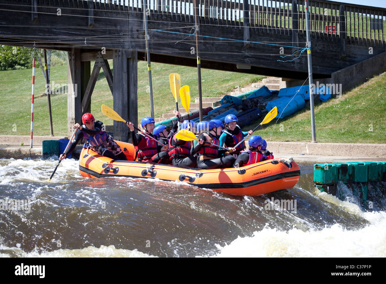 White water rafting at the national water sports centre hires stock