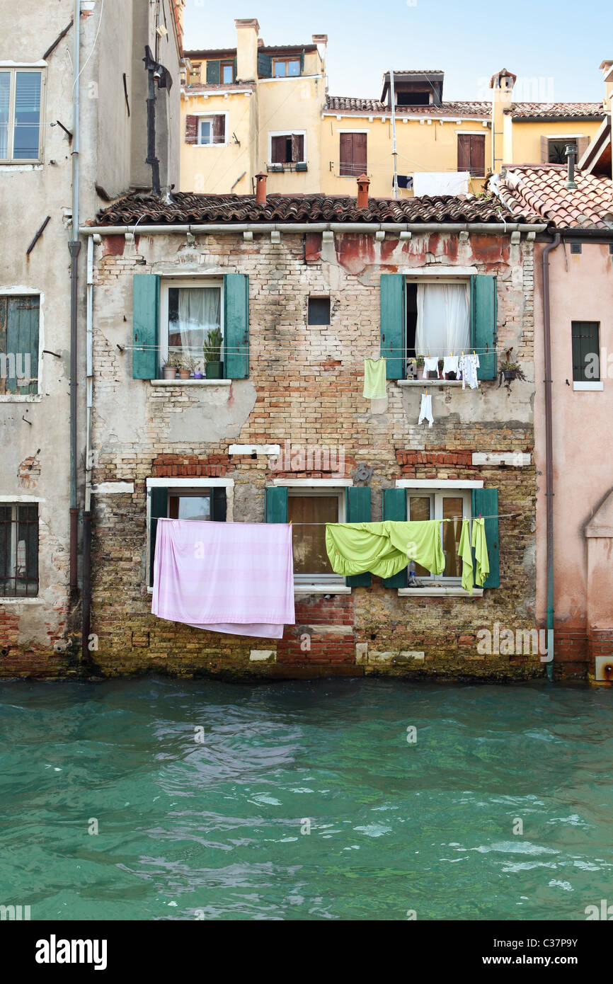 Drying laundry in colorful Venice, Italy Stock Photo Alamy