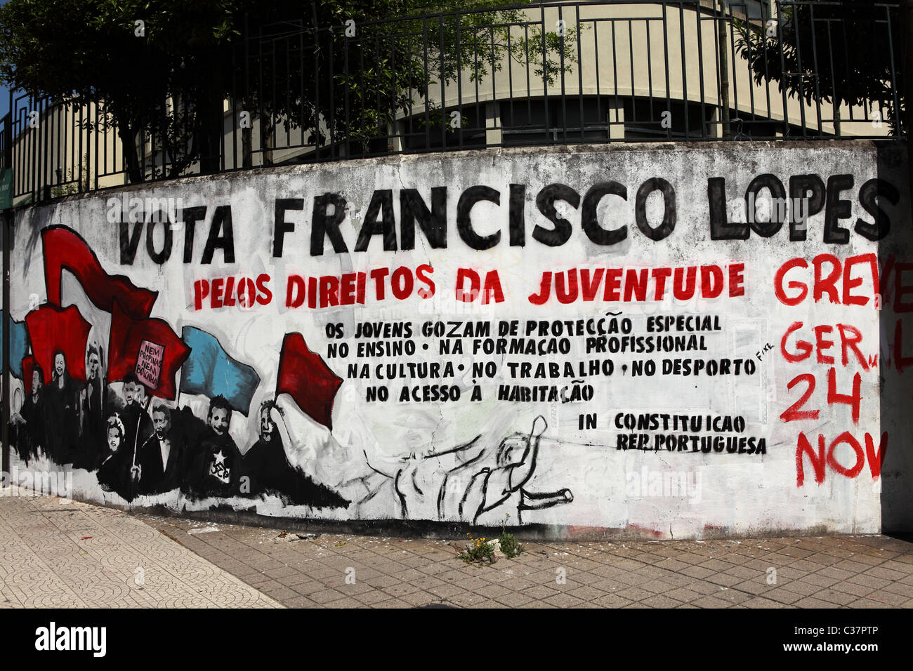 Left wing political graffiti on a wall in Porto, Portugal Stock Photo -  Alamy