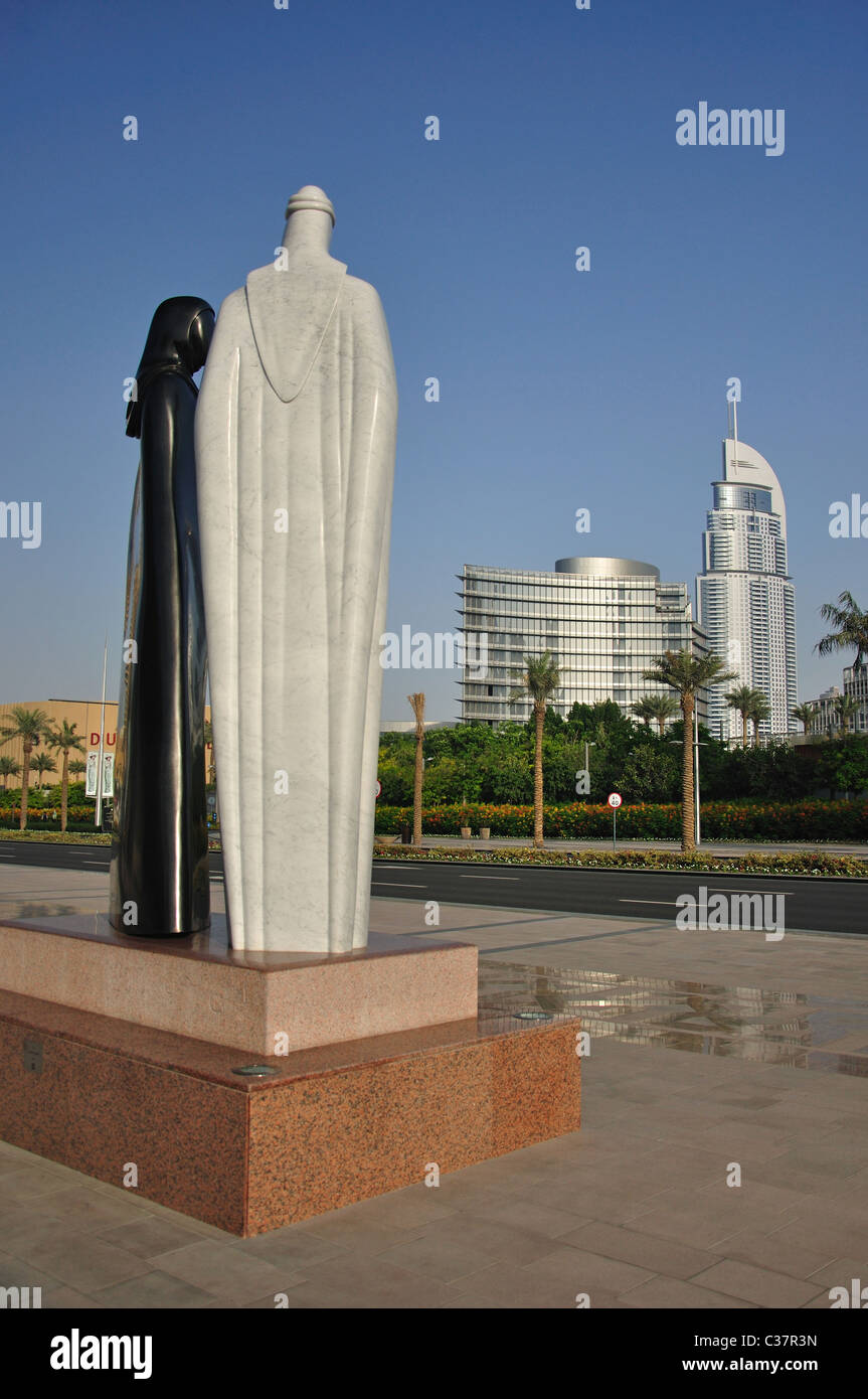 Arab 'Together' sculpture, Downtown Dubai, Dubai, United Arab Emirates