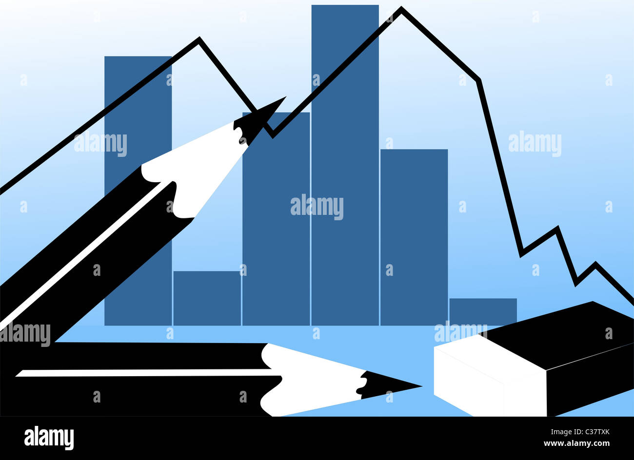 Pen Drawing Graph Image pencil and graph Stock Photo - Alamy