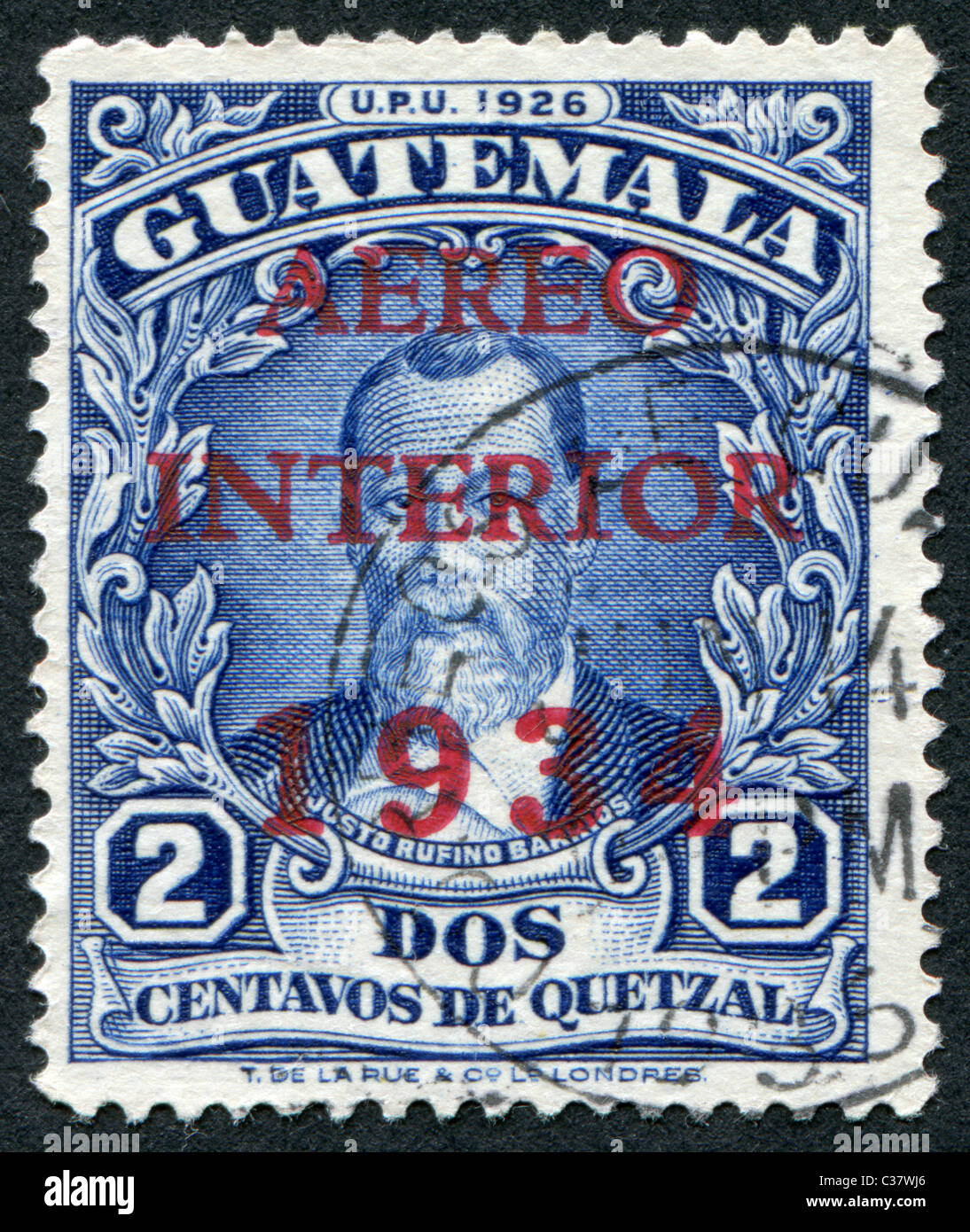 GUATEMALA - CIRCA 1926: A stamp printed in the (airmail stamp in 1934), circa 1926 Stock Photo