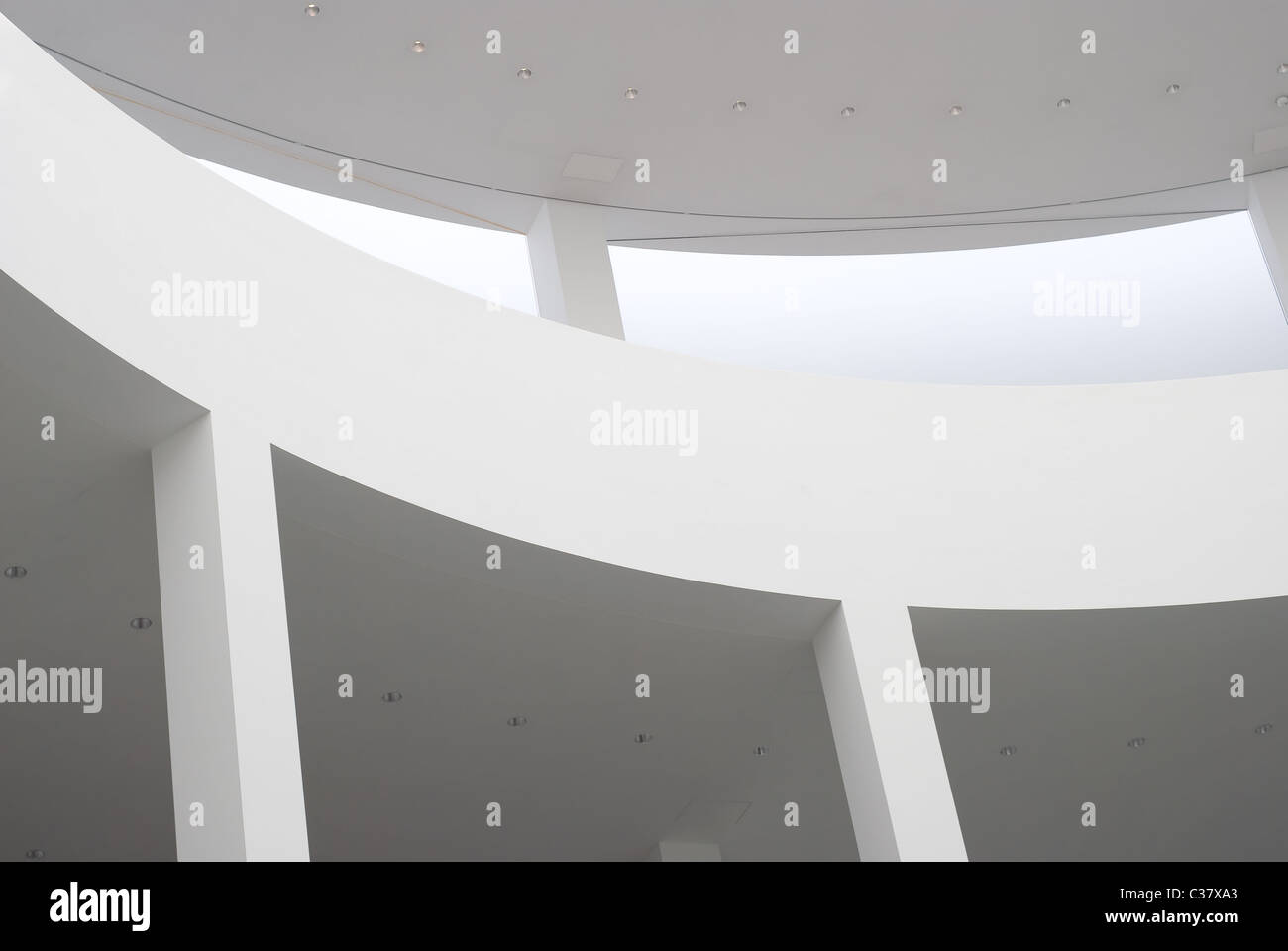 Modern Architecture Interior with Curved Walls Stock Photo