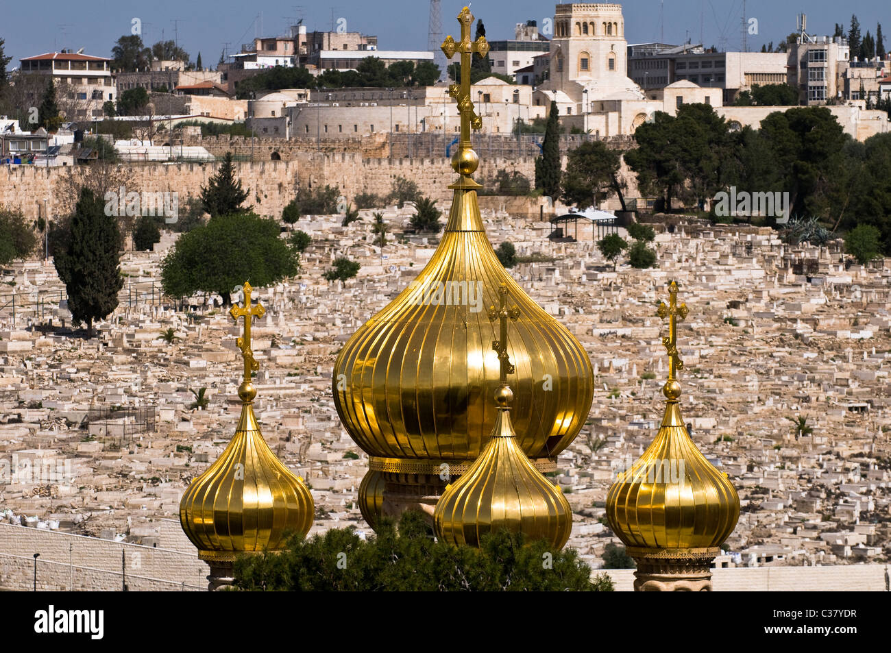 Russian Church of Mary Magdalene (Mount of Olives) – Jerusalem Stock Photo