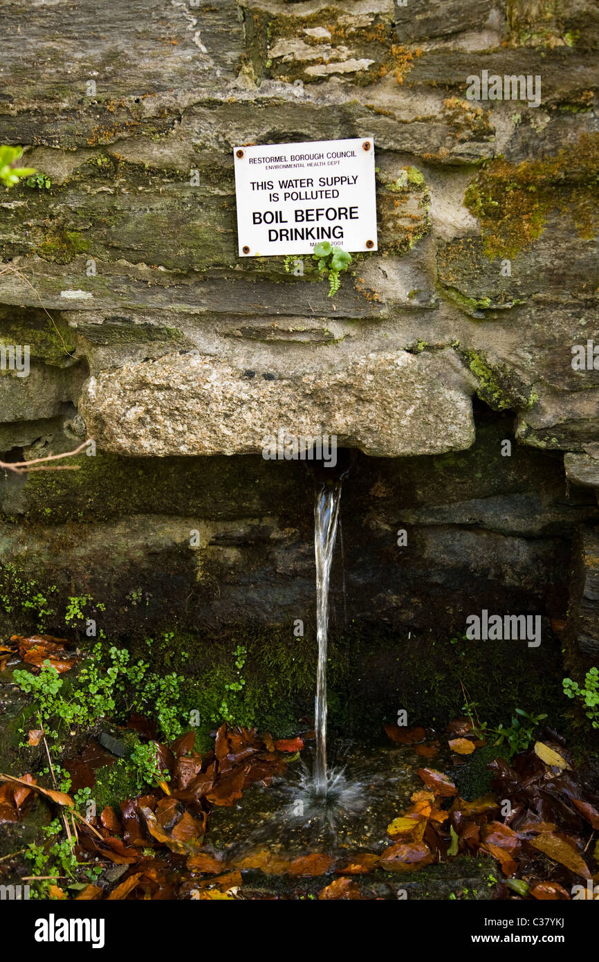 Underground natural Cornish spa / spring / mineral water appears from