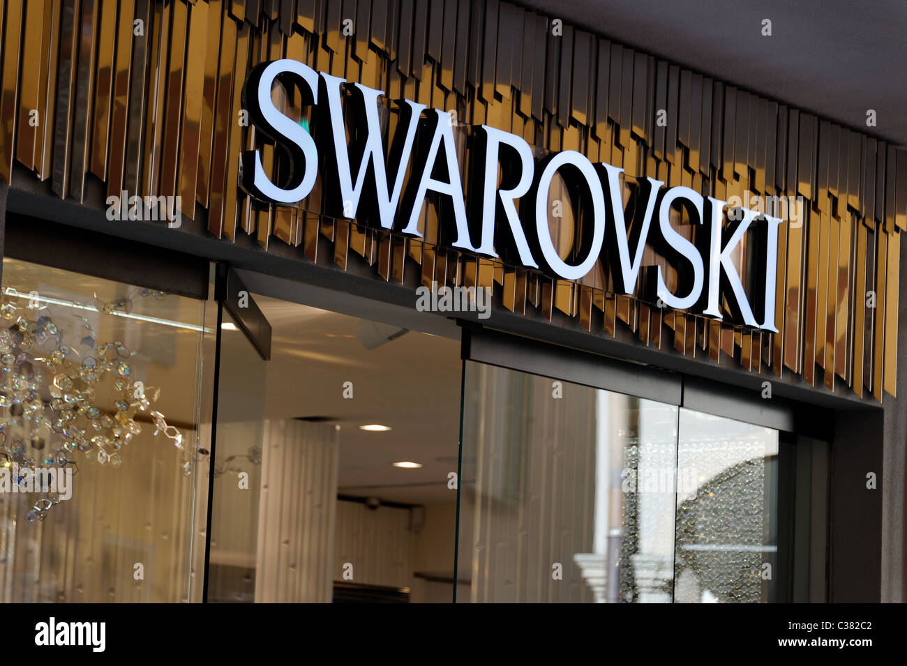 Swarovski sign shop, Lugano, Canton Ticino, Switzerland Stock Photo - Alamy