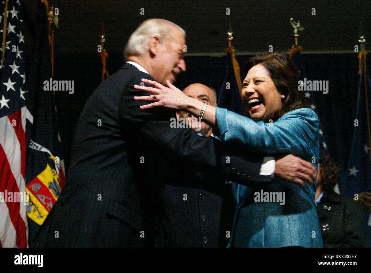 Vice President Joe Biden presides over the swearing in of Hilda Solis ...