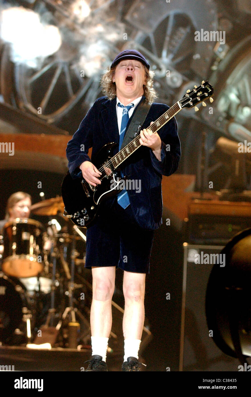 Angus Young AC/DC perform at the Ahoy stadium during their Black Ice ...