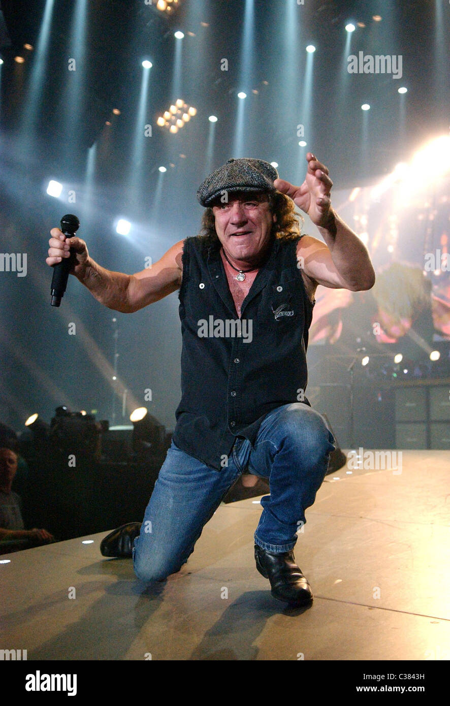 Brian Johnson AC/DC perform at the Ahoy stadium during their Black Ice ...