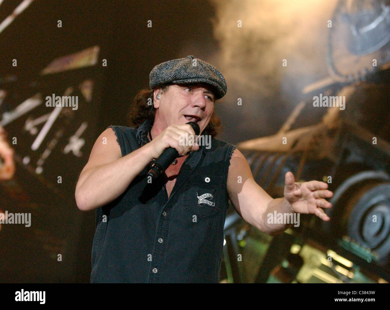 Brian Johnson AC/DC perform at the Ahoy stadium during their Black Ice ...