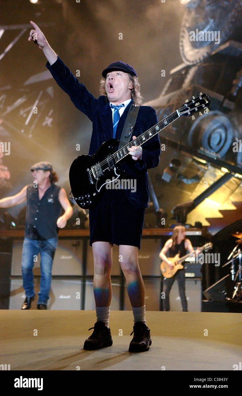 Angus Young AC/DC perform at the Ahoy stadium during their Black Ice ...