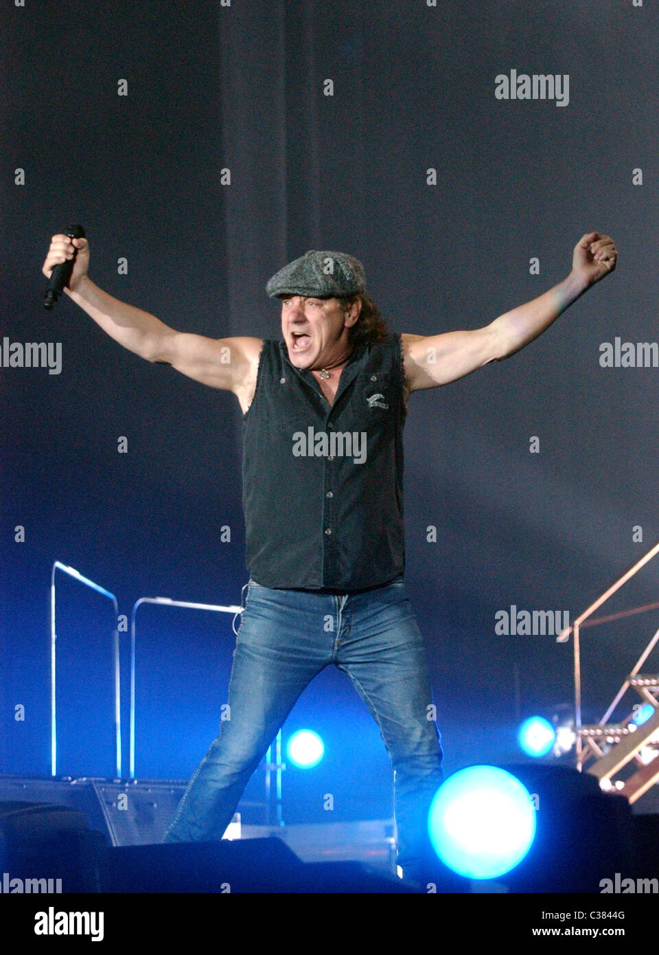 Brian Johnson AC/DC perform at the Ahoy stadium during their Black Ice ...
