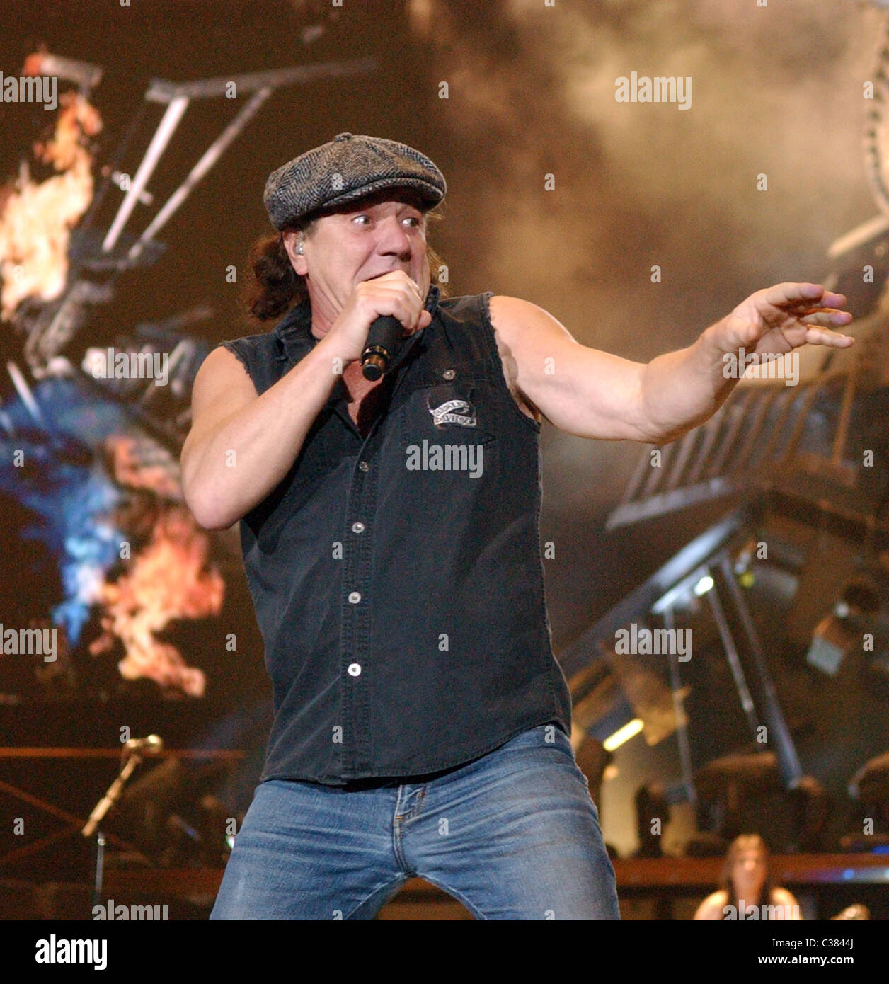Brian Johnson AC/DC perform at the Ahoy stadium during their Black Ice ...