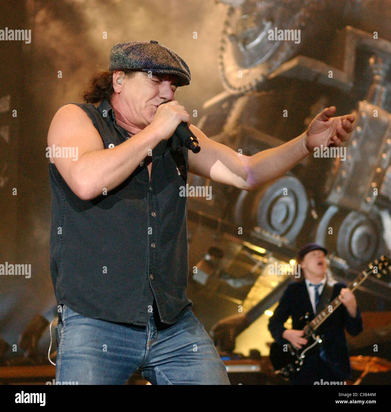 Brian Johnson AC/DC perform at the Ahoy stadium during their Black Ice ...