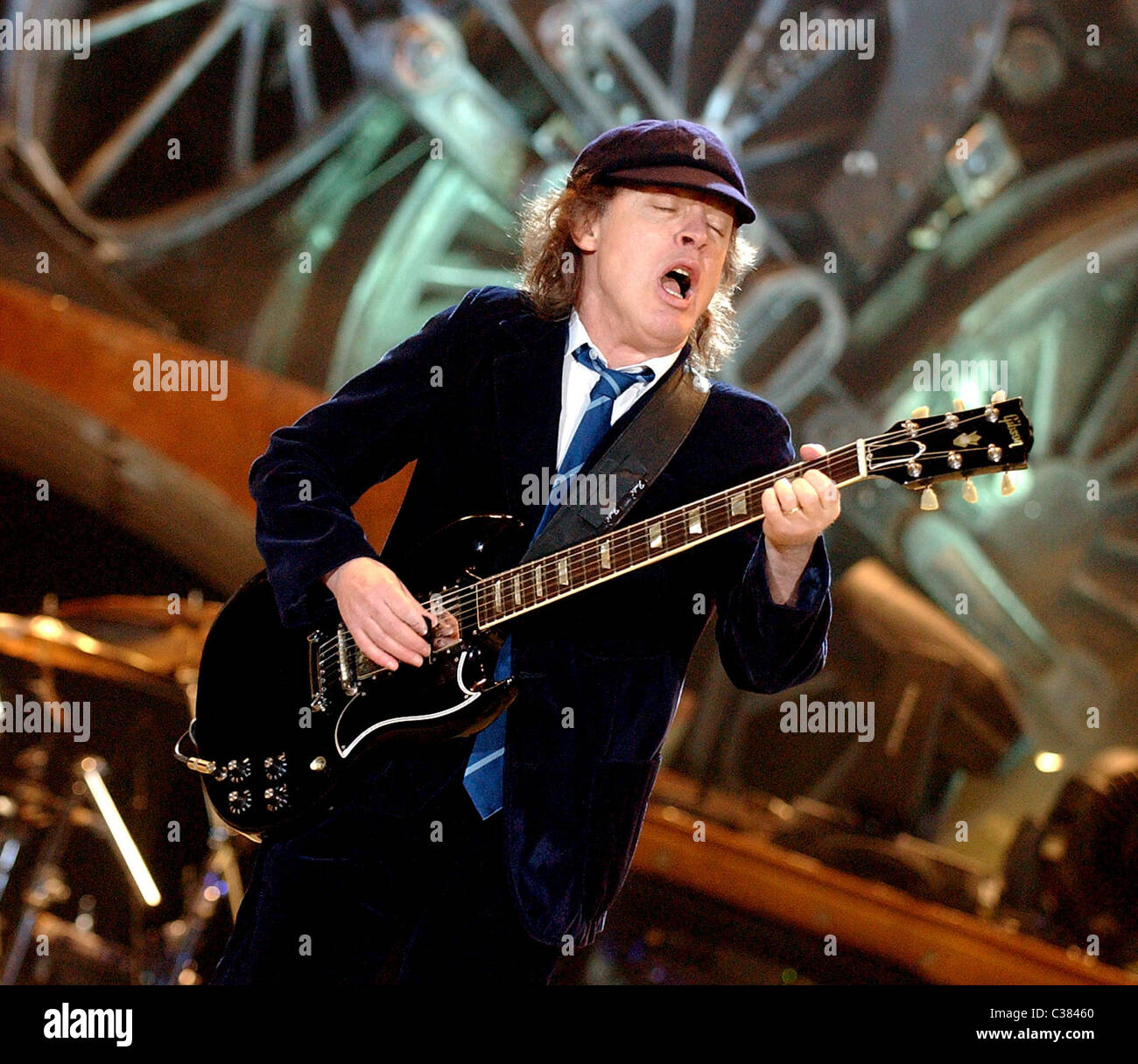 Angus Young AC/DC perform at the Ahoy stadium during their Black Ice ...