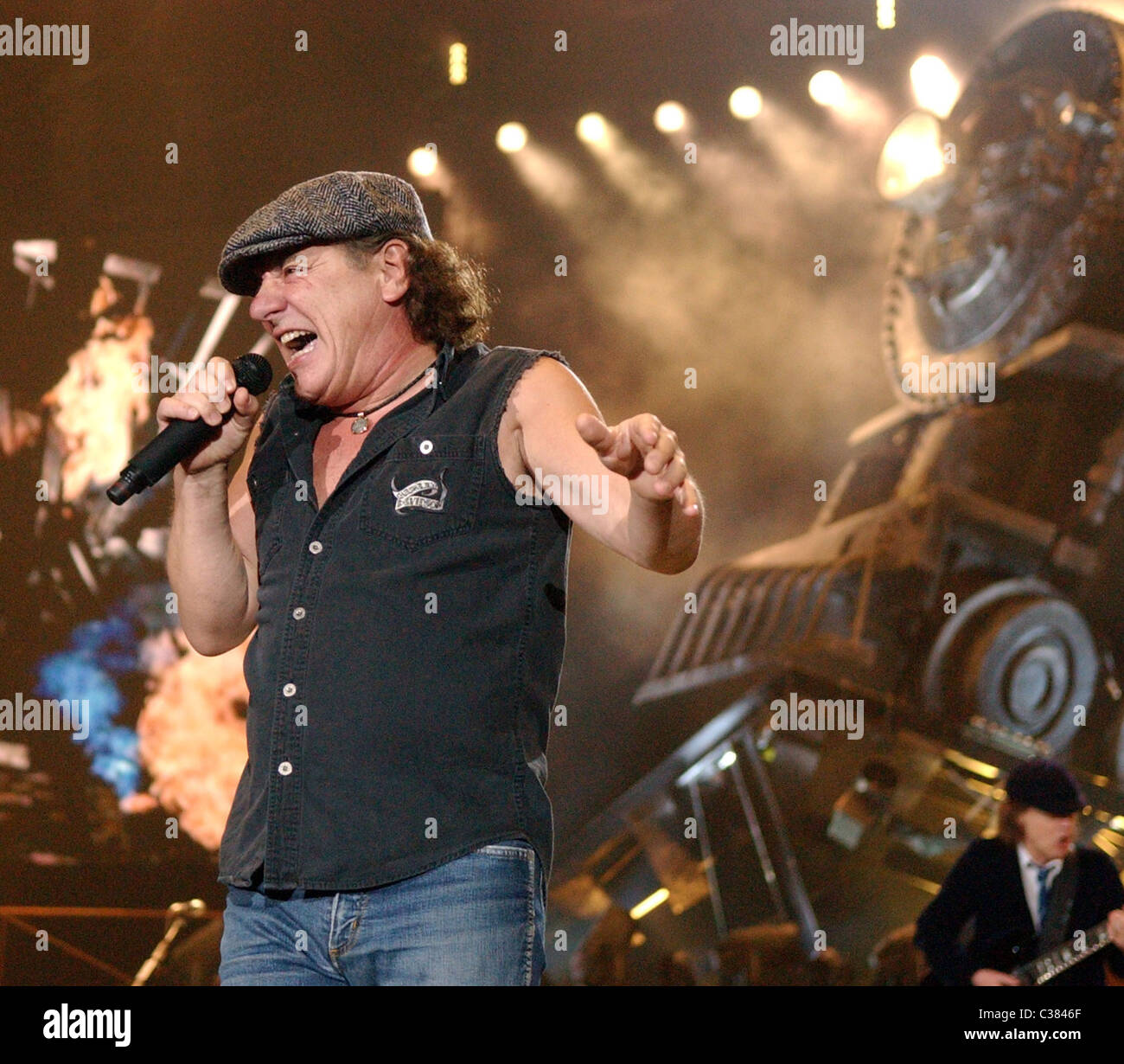Brian Johnson AC/DC perform at the Ahoy stadium during their Black Ice ...