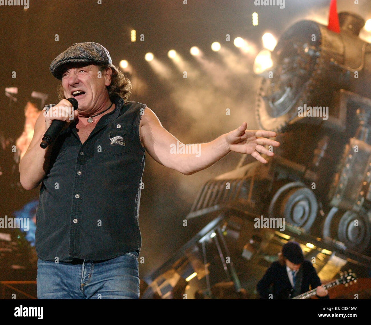 Brian Johnson AC/DC perform at the Ahoy stadium during their Black Ice ...