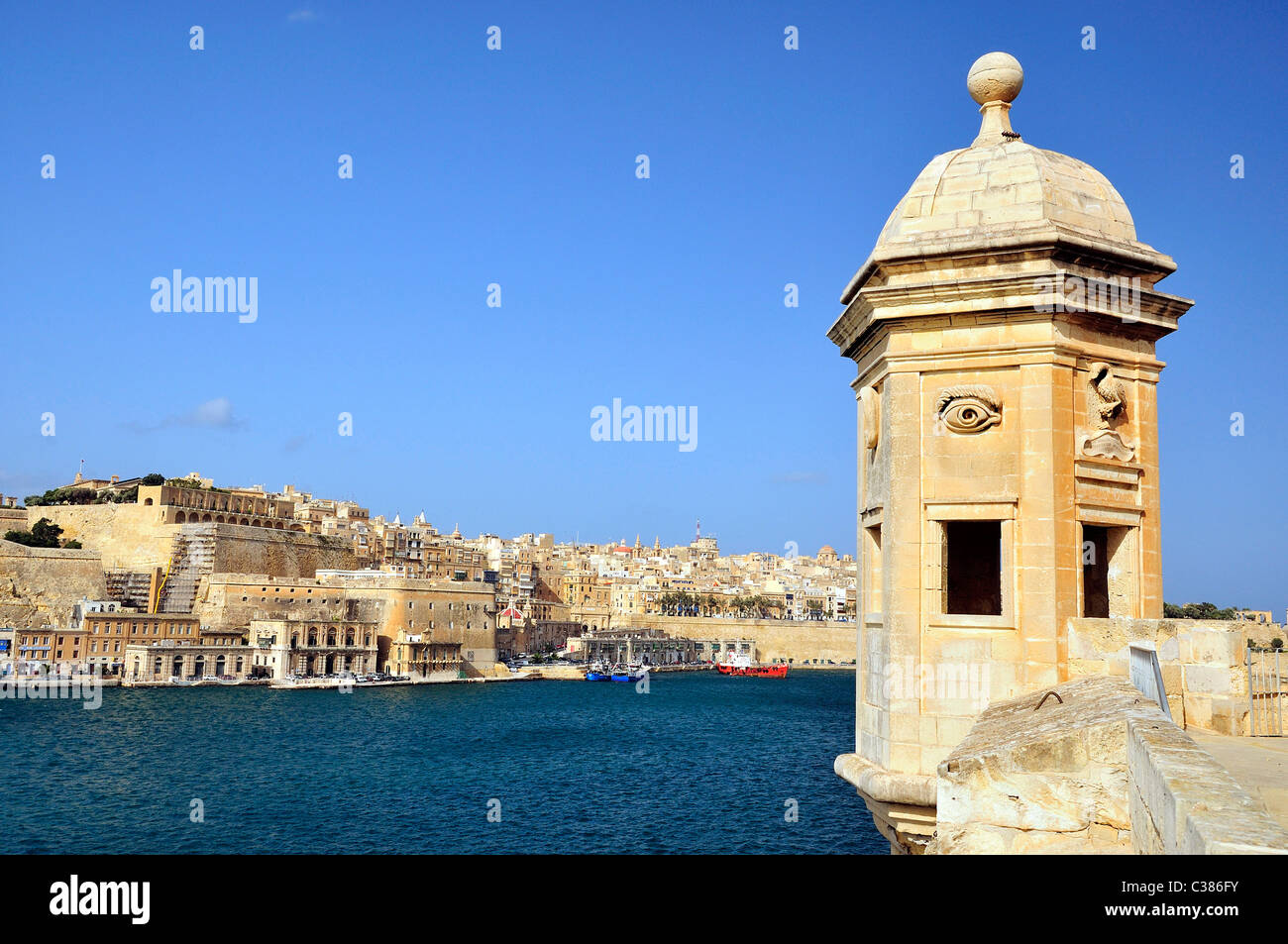 Vedette of Safe haven Gardens, Senglea, Malta, Europe Stock Photo