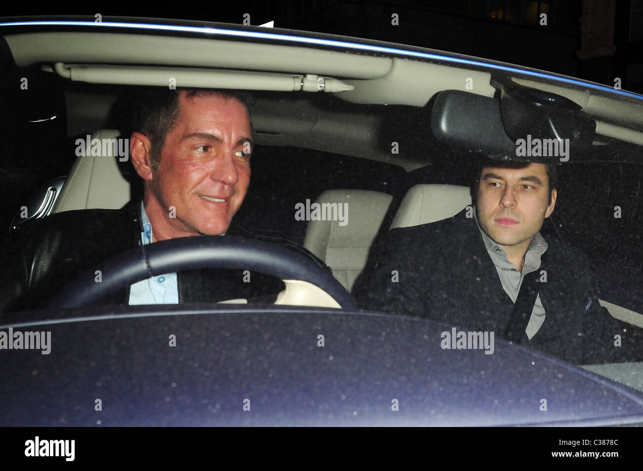 Dale Winton and David Walliams leaving Scott's restaurant London