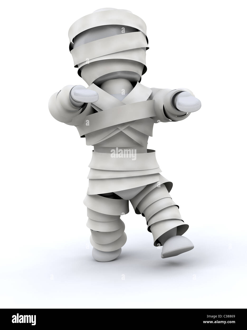 3d render of a man in halloween mummy costume Stock Photo