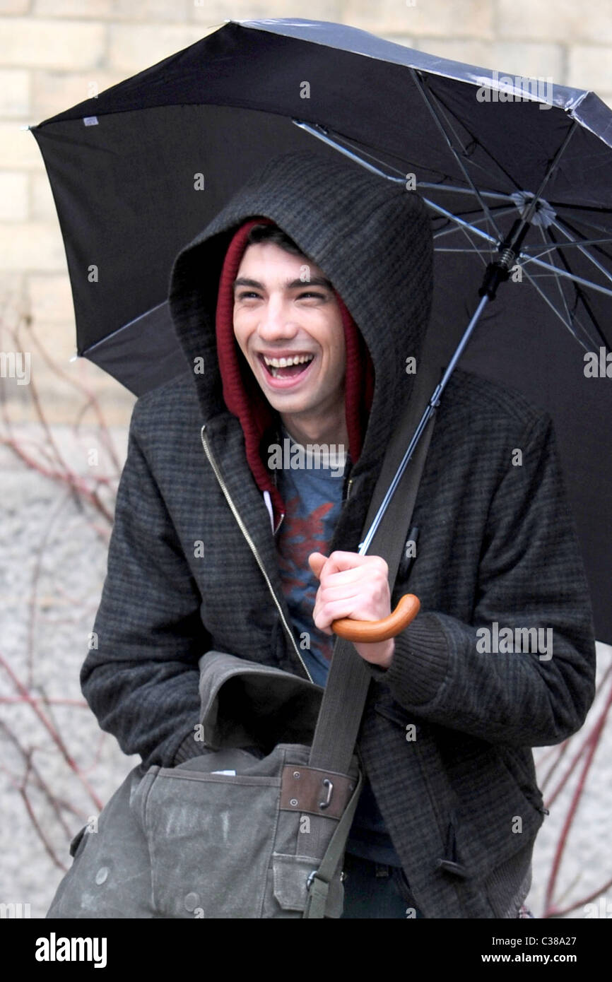 Jay Baruchel on the set of his new movie 'The Sorcerer's Apprentice' filming in Manhattan New