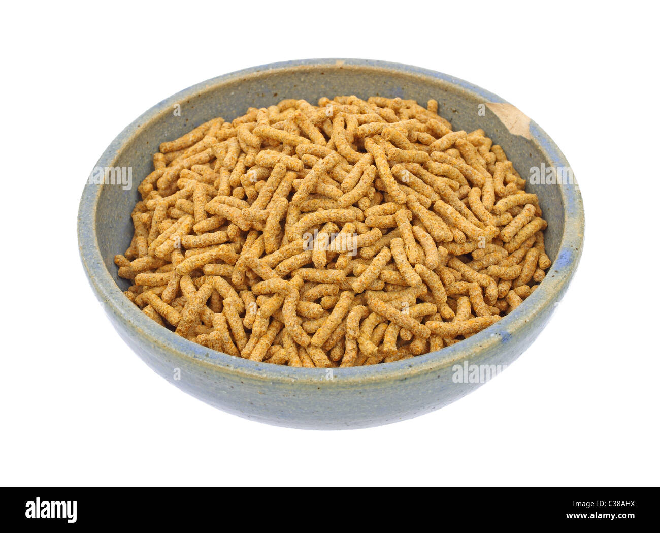 Fiber breakfast cereal in old chipped bowl Stock Photo
