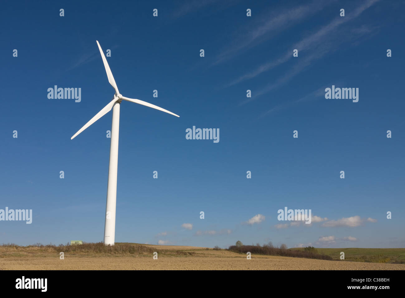wind turbine close up blue sky Stock Photo - Alamy