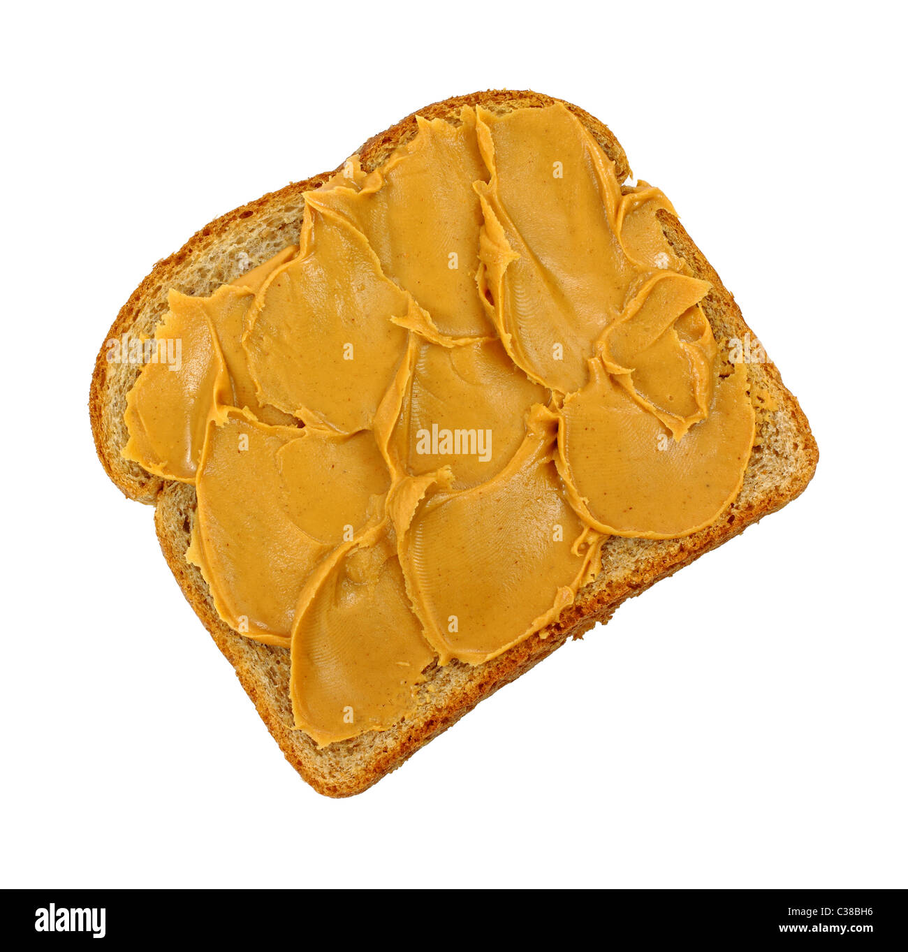 Peanut Butter Spread On Wheat Bread Stock Photo Alamy