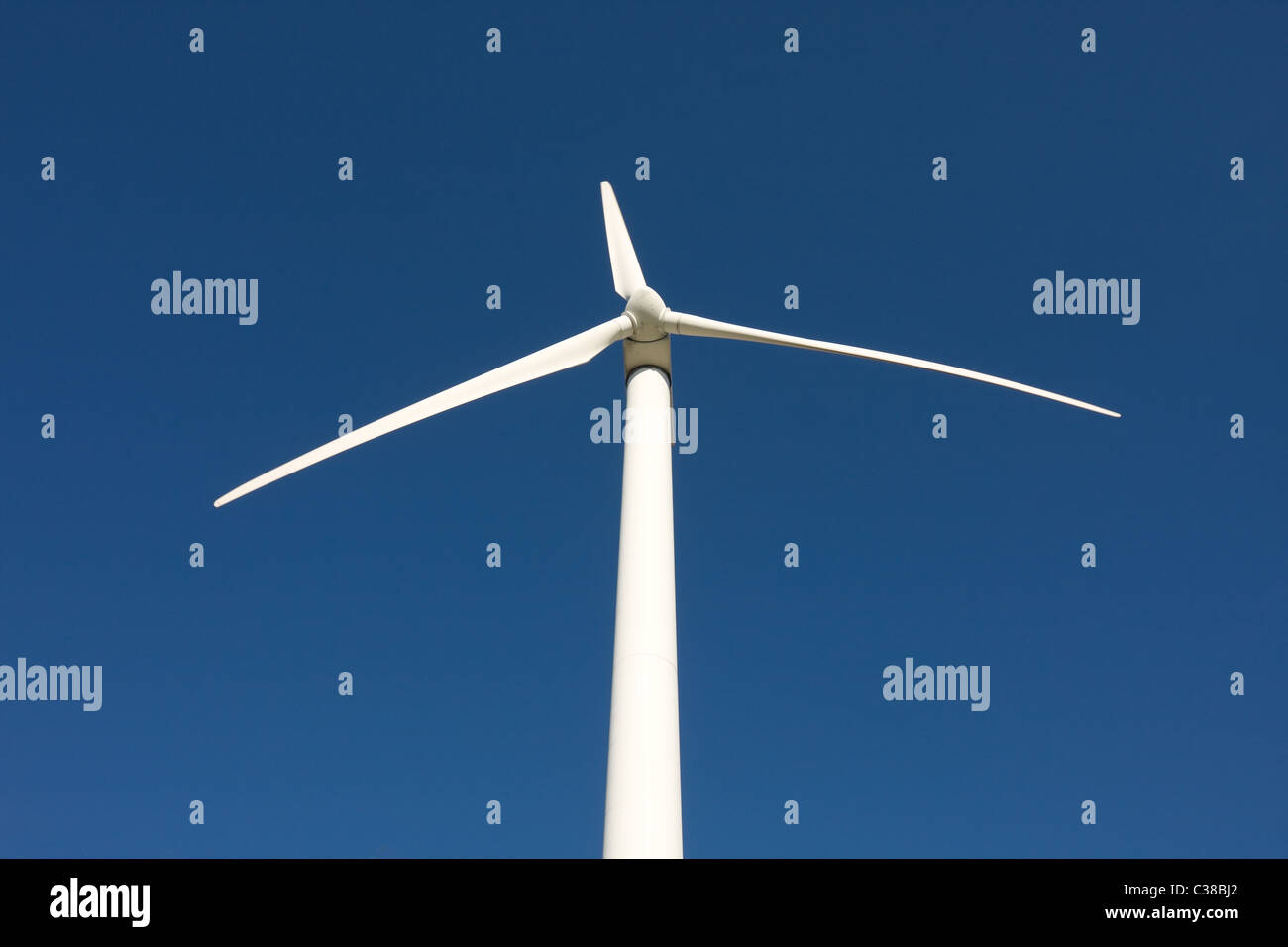 wind turbine close up blue sky Stock Photo - Alamy