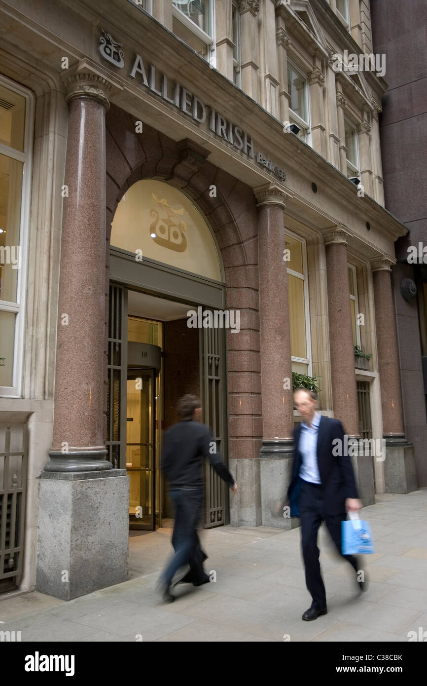 Exterior shot of the Allied Irish bank in the City of london. Stock Photo