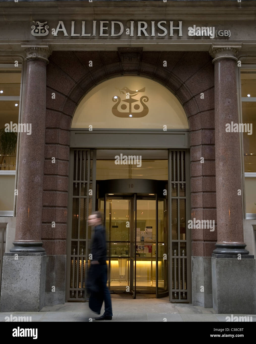 Exterior shot of the Allied Irish bank in the City of london. Stock Photo
