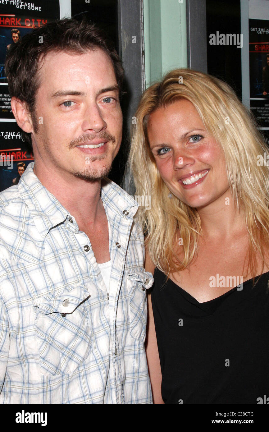 Jason London and guest Premiere of 'Shark City' at the Regent Showcase ...