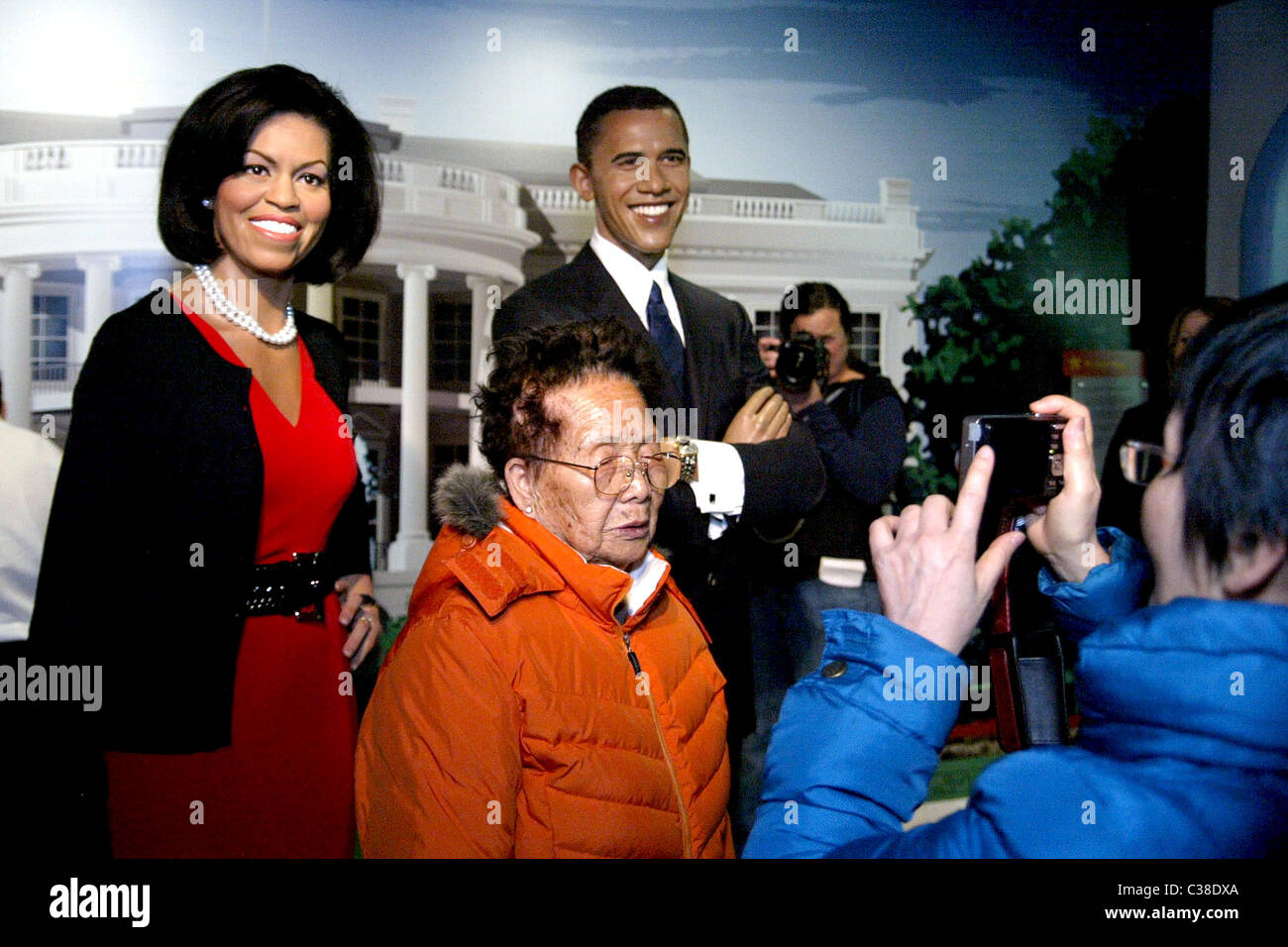 Wax replicas of Michelle Obama and President Barack Obama Unveiling of