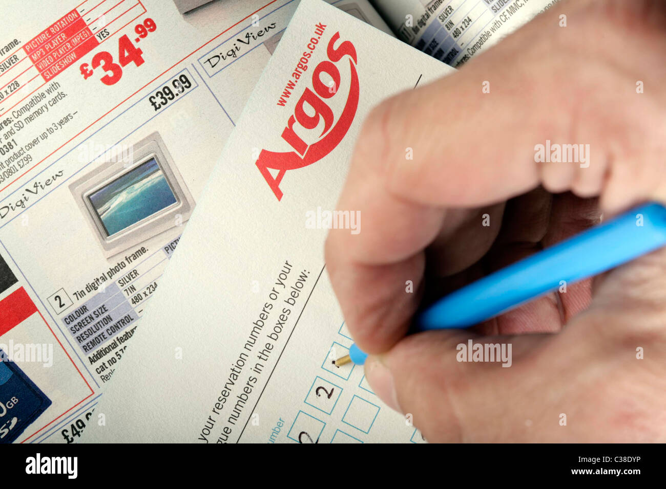 An Argos customer picking out the products he wants. Part of the Home