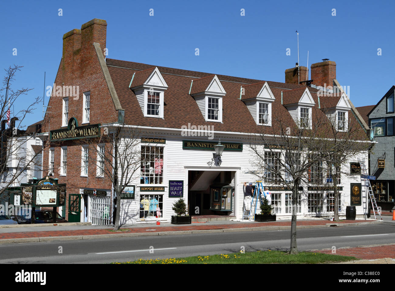 Entrance to which hosts restaurants and shops on the waterfront in