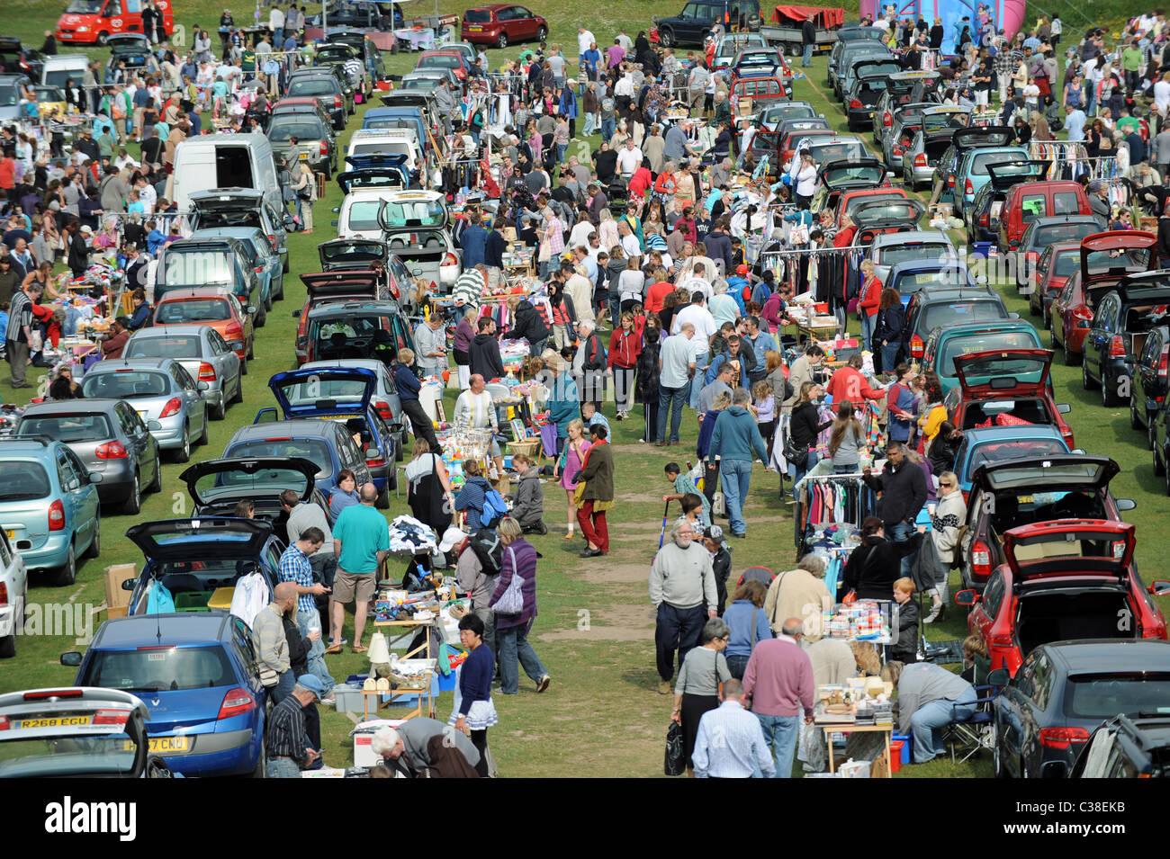 A giant car boot sale market in Hollingbury area of Brighton East Sussex UK  Stock Photo - Alamy